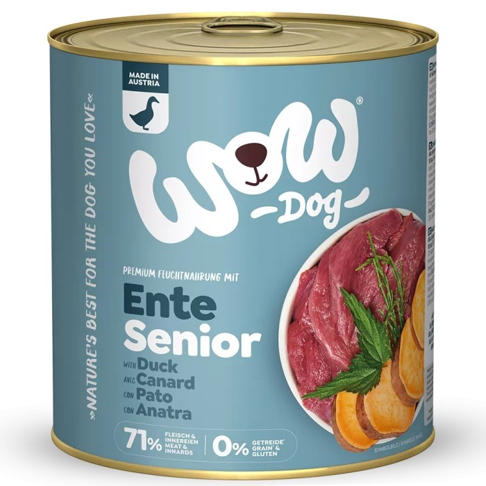 WOW Umido Cane Senior Anatra 150g - Grain Free Naturale per Cani Anziani