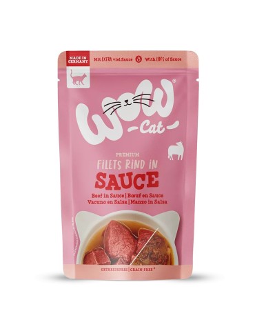 WOW Cat Adult Manzo in Salsa 85g - Umido Naturale Grain Free per Gatti
