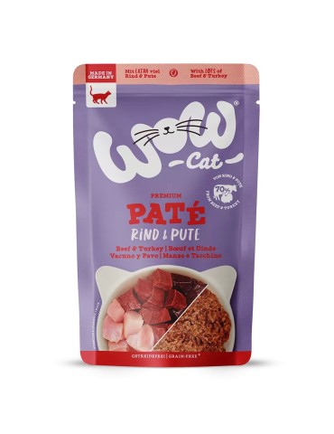WOW Cat ADULT Patè Manzo e Tacchino 125g - Umido completo per gatti adulti