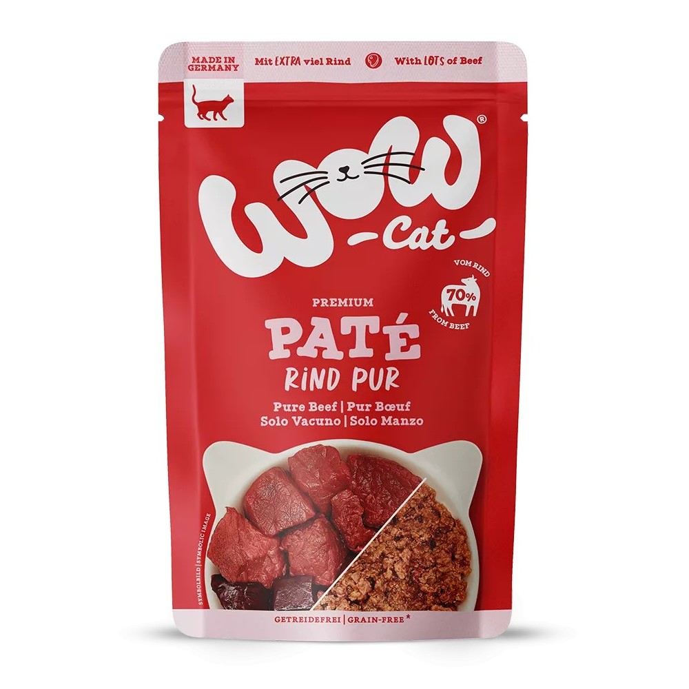 WOW Cat ADULT Patè Manzo Puro 125g - Umido monoproteico per gatti adulti