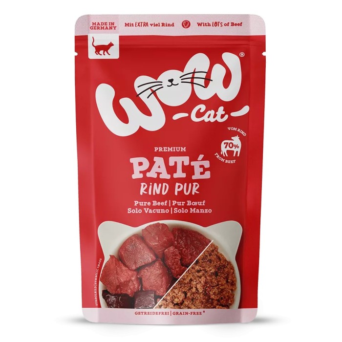 WOW Cat ADULT Patè Manzo Puro 125g - Umido monoproteico per gatti adulti