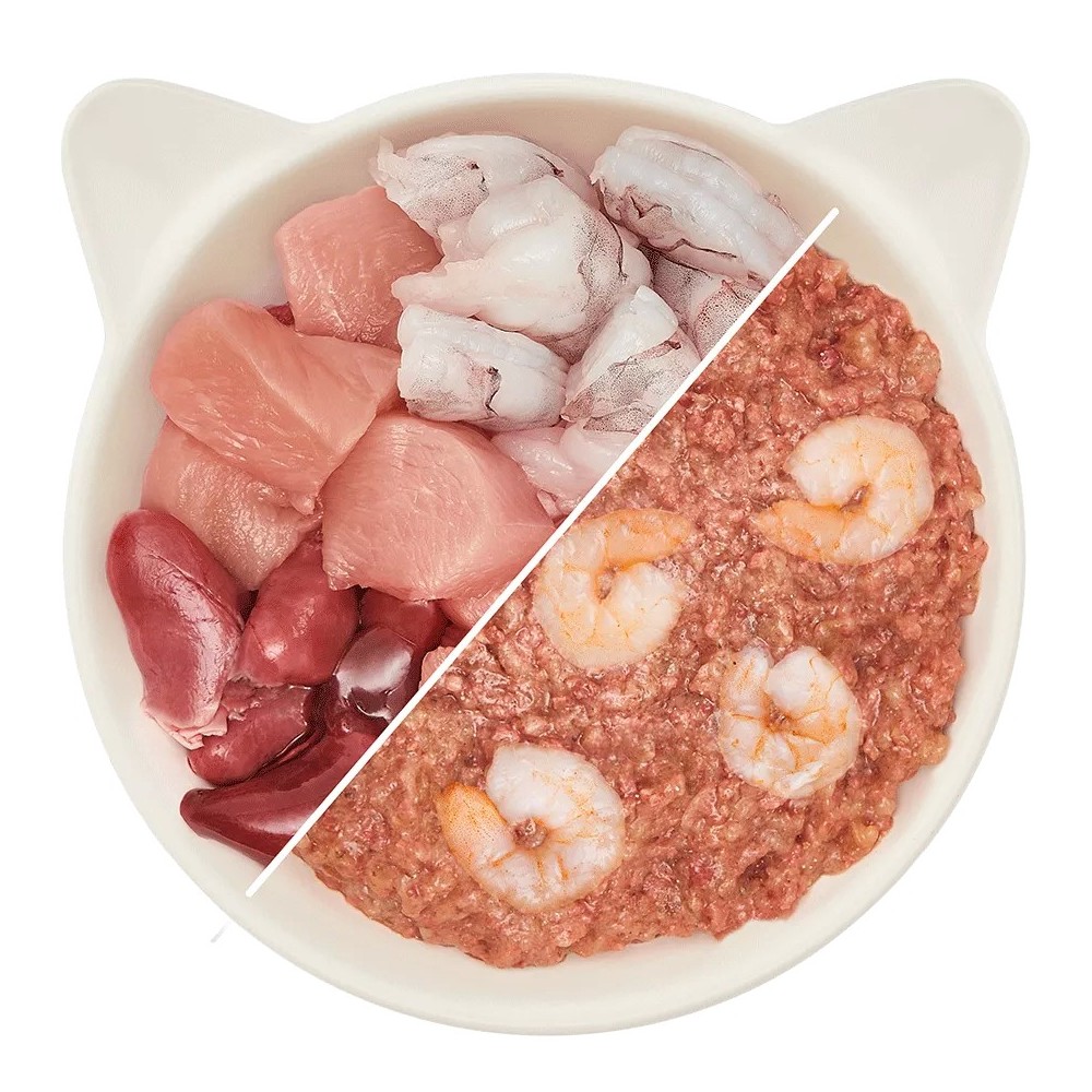 WOW Cat JUNIOR Patè Pollo e Gamberi 125g - Umido naturale per gattini