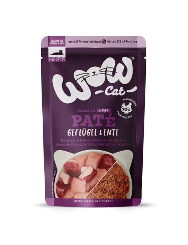 WOW Cat SENIOR Patè Pollame e Anatre 125g - Umido naturale per gatti anziani