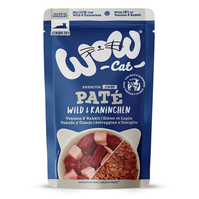 WOW Cat Patè Selvaggina e Coniglio 125g – Umido Grain Free per Gatti Adulti