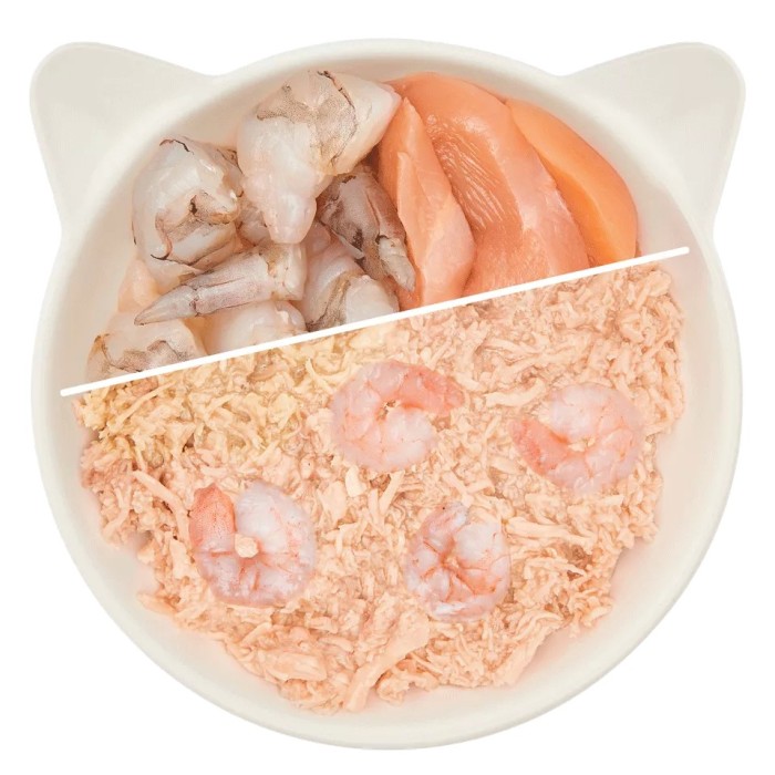 WOW Cat Filetto di Pollo con Gamberetti 70g - Umido naturale per gatti adulti