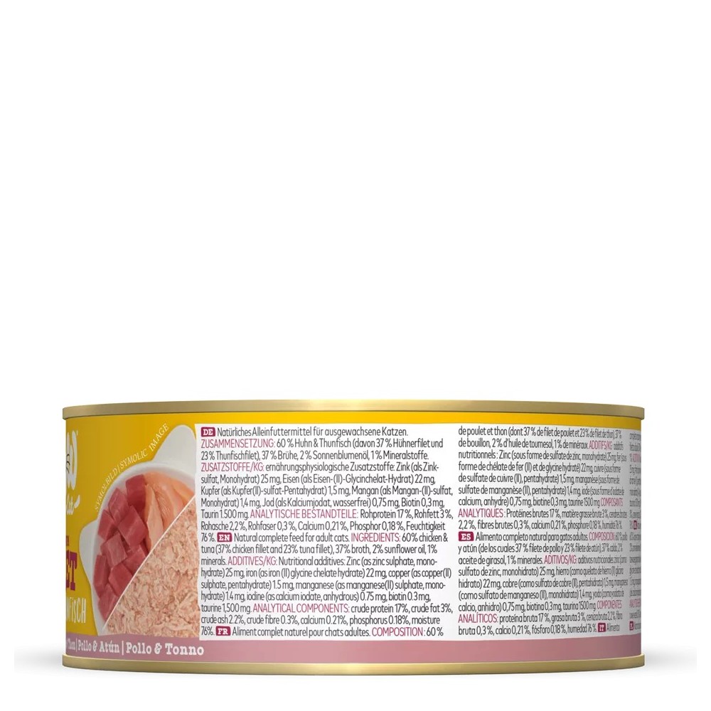 WOW Cat Filetto di Pollo e Tonno 70g – Umido Naturale per Gatti Adulti
