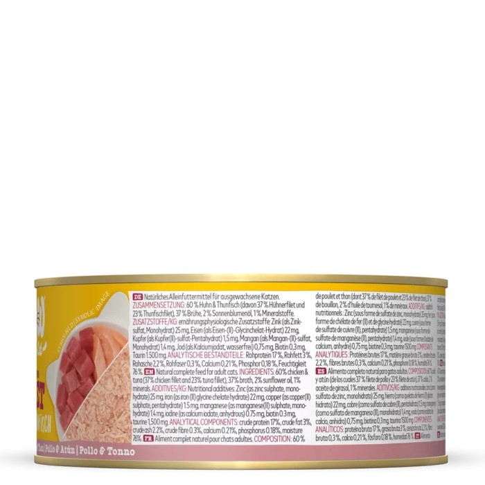 WOW Cat Filetto di Pollo e Tonno 70g – Umido Naturale per Gatti Adulti