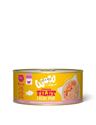 WOW Cat Filetto di Salmone 70g – Umido Grain Free Naturale per Gatti