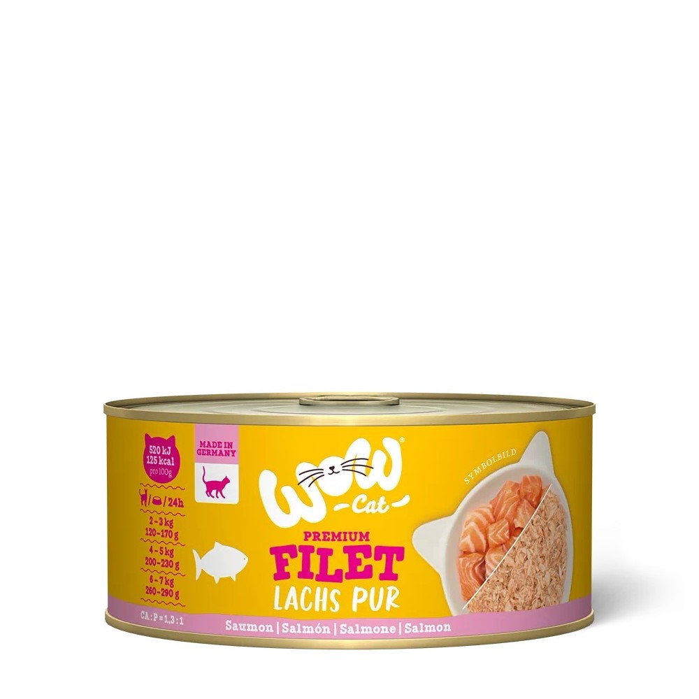 WOW Cat Filetto di Salmone 70g – Umido Grain Free Naturale per Gatti