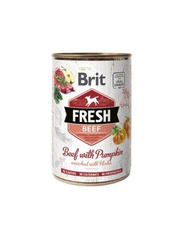 BRIT FRESH Manzo e Zucca 400g – Umido naturale per cani con carne fresca