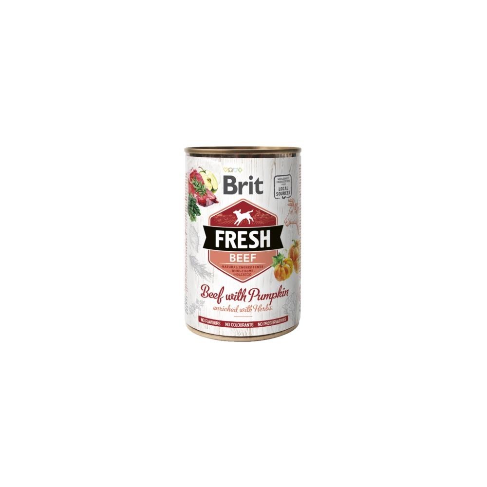 BRIT FRESH Manzo e Zucca 400g – Umido naturale per cani con carne fresca