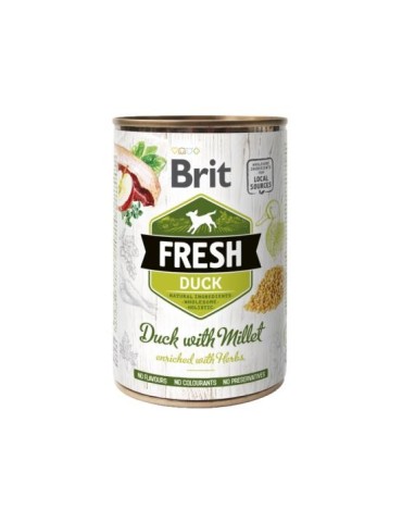 Brit Fresh Anatra e Miglio 400g – Umido naturale per cani adulti