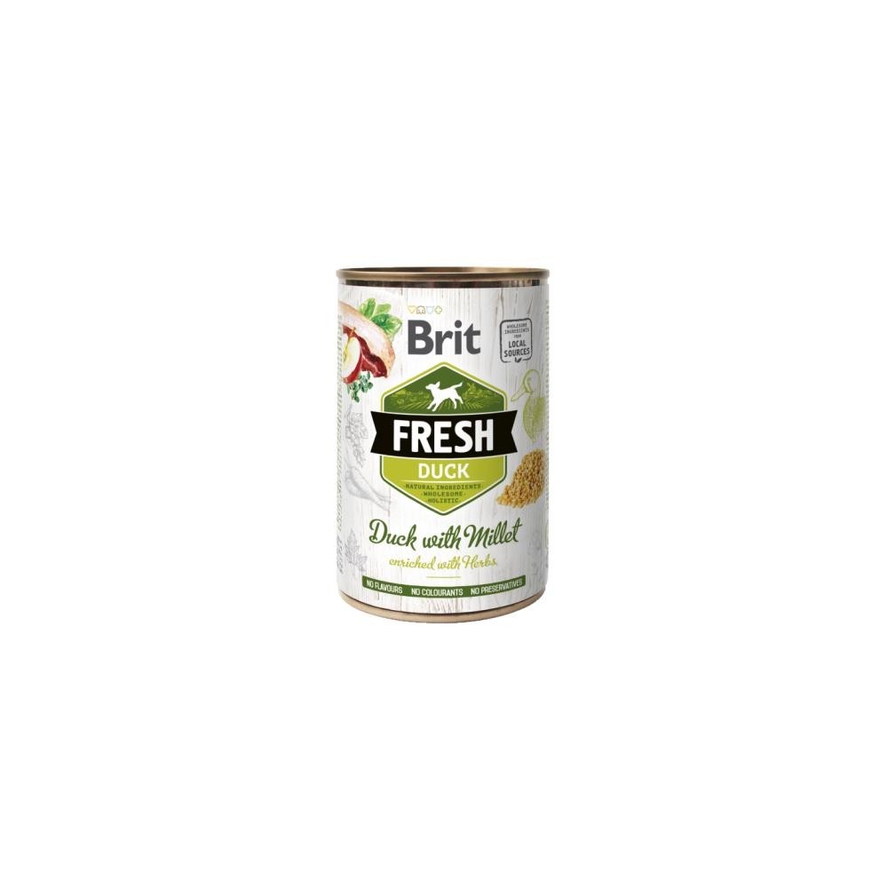 Brit Fresh Anatra e Miglio 400g – Umido naturale per cani adulti