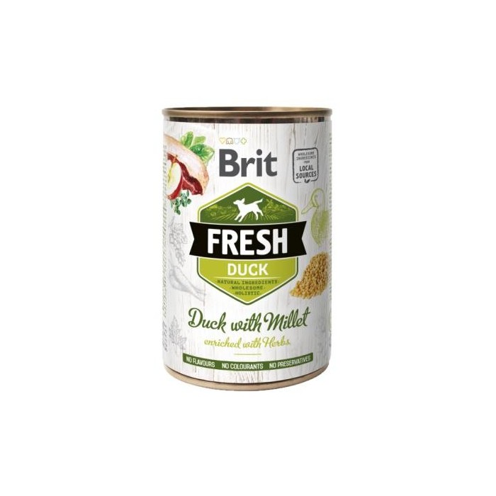 Brit Fresh Anatra e Miglio 400g – Umido naturale per cani adulti