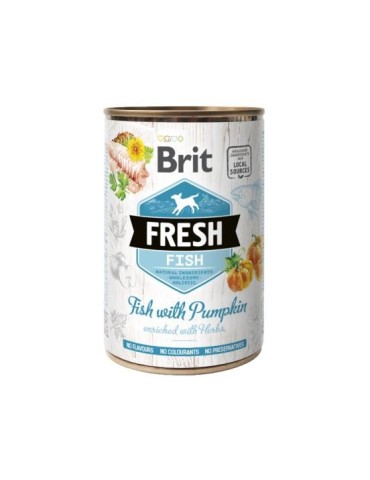 Brit Fresh Pesce e Zucca 400g – Umido completo naturale per cani adulti
