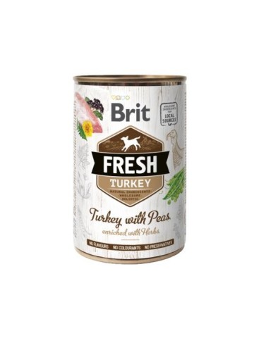 Brit Fresh Tacchino e Piselli 400g – Umido naturale per cani adulti