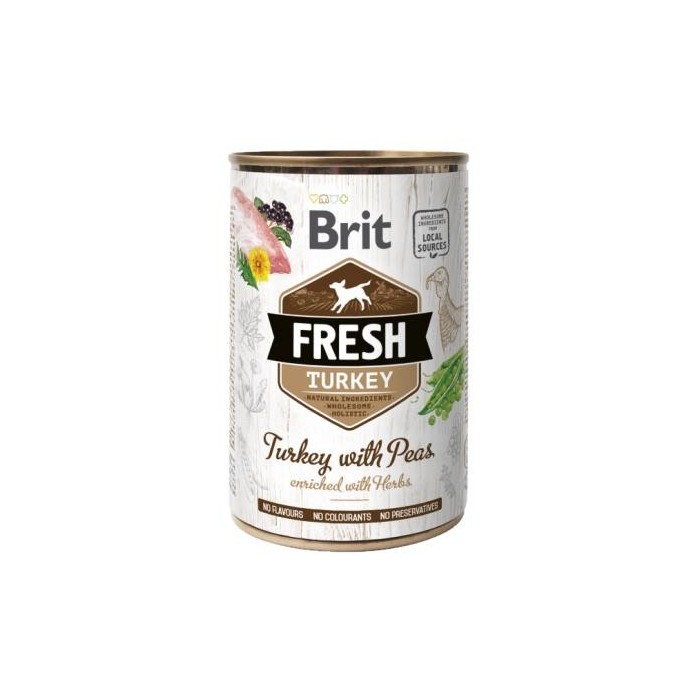 Brit Fresh Tacchino e Piselli 400g – Umido naturale per cani adulti
