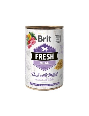 Brit Fresh Vitello e Miglio 400g – Umido naturale con carne fresca per cani