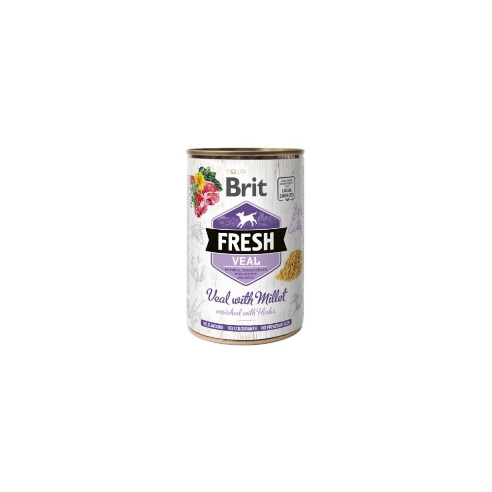 Brit Fresh Vitello e Miglio 400g – Umido naturale con carne fresca per cani