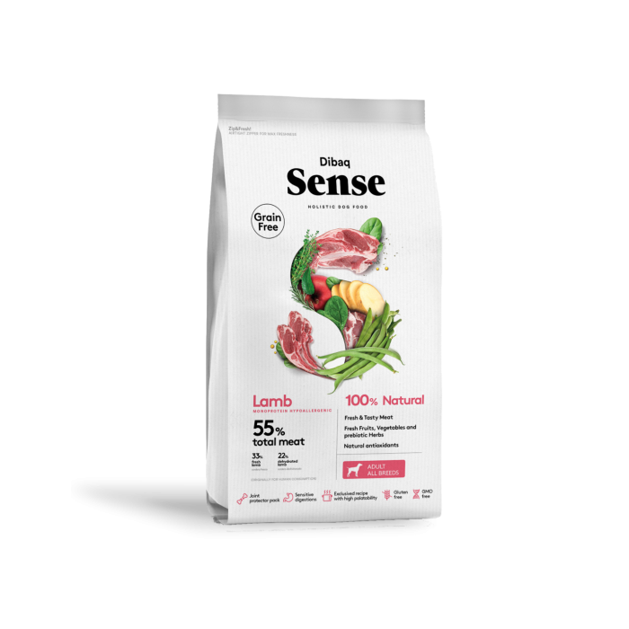 Dibaq Sense Grain Free Lamb 2kg – Crocchette all’Agnello per Cani Adulti Sensibili