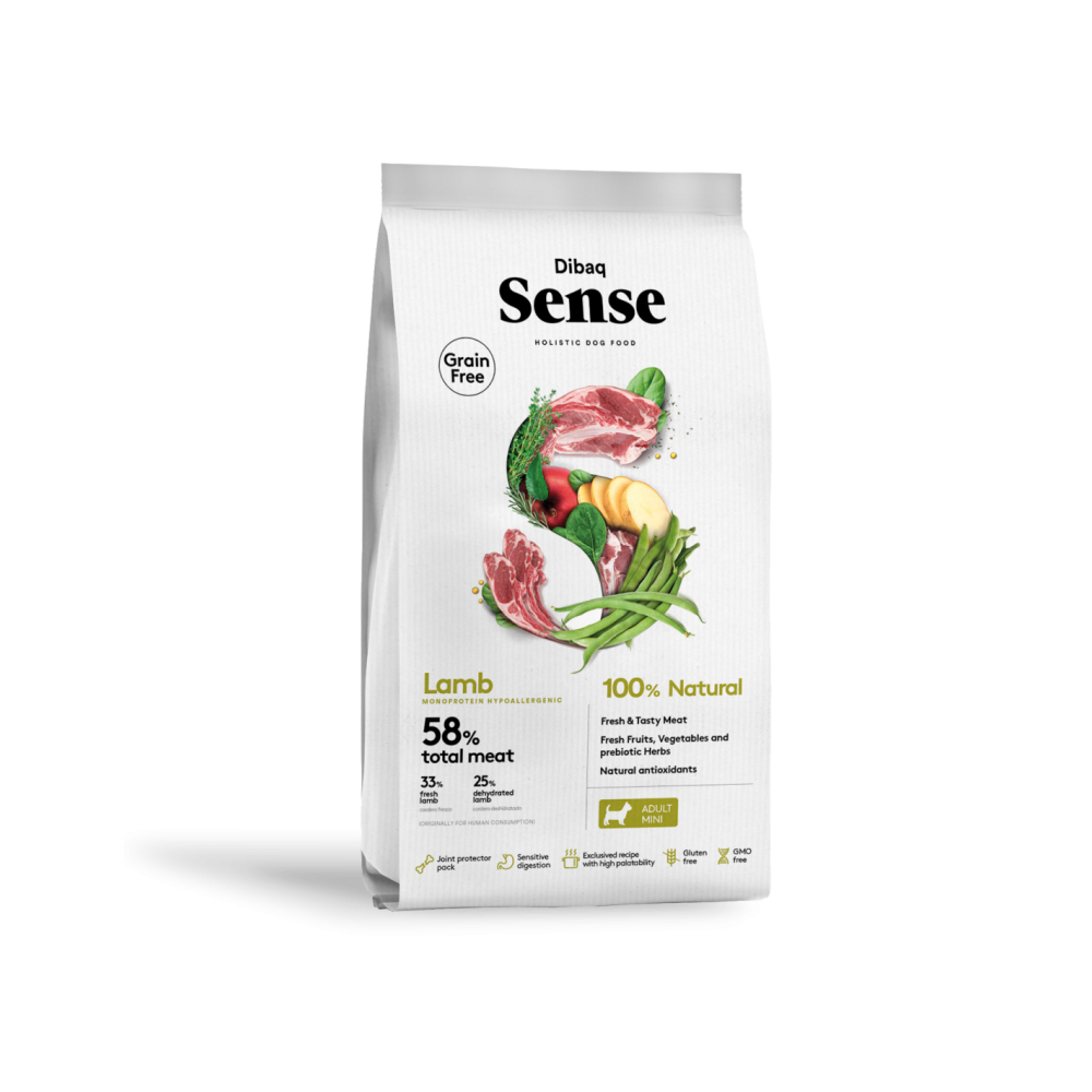 Dibaq Sense Grain Free Lamb Mini 2kg – Crocchette senza cereali all’agnello per cani di piccola taglia