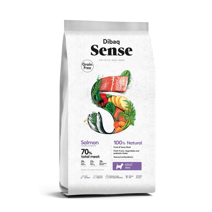 Dibaq Sense Grain Free Salmon Mini 2kg – Crocchette ipoallergeniche senza cereali al salmone