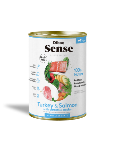 Dibaq Sense Wet Grain Free Salmon & Turkey Puppy 380g – Umido senza cereali per cuccioli
