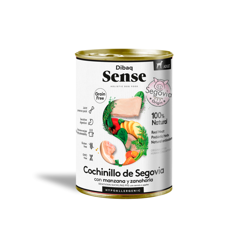 Dibaq Sense Wet Grain Free Segovian Suckling Pig 380g – Umido senza cereali con maialino di Segovia