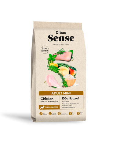 Dibaq Sense Low Grain Adult Mini Pollo 2kg – Crocchette Naturali per Cani Piccola Taglia