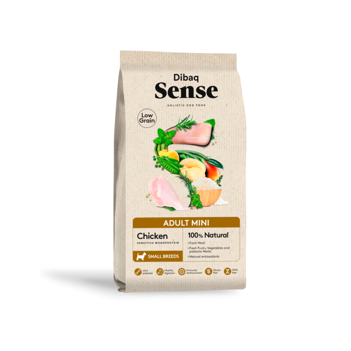 Dibaq Sense Low Grain Adult Mini Pollo 2kg – Crocchette Naturali per Cani Piccola Taglia