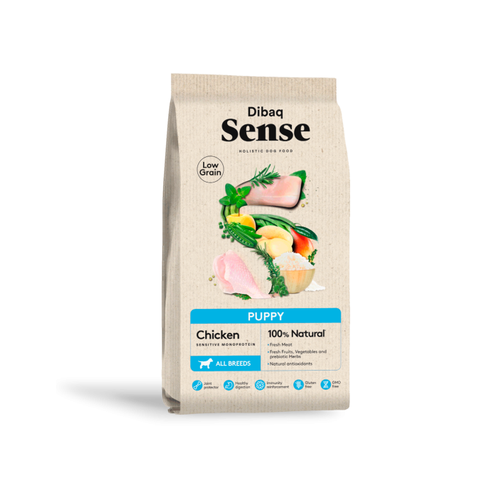 Dibaq Sense Low Grain Puppy Pollo 2kg – Crocchette Naturali per Cuccioli in Crescita