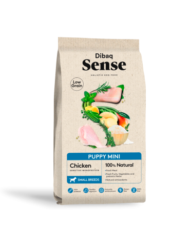 Dibaq Sense Low Grain Puppy Mini Pollo 2kg – Crocchette Naturali per Cuccioli di Taglia Piccola
