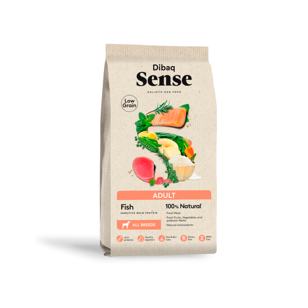 Dibaq Sense Low Grain Adult Pesce 2kg – Crocchette Naturali al Salmone e Tonno per Cani Adulti