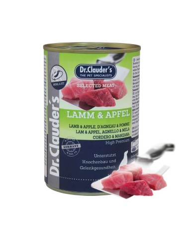 Dr.Clauder’s Selected Meat Agnello e Mela 400g | Alimento umido naturale per cani adulti