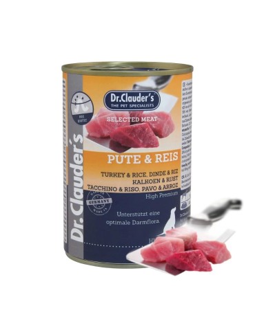 Dr. Clauder's Selected Meat Tacchino e Riso 400g | Umido con Prebiotici