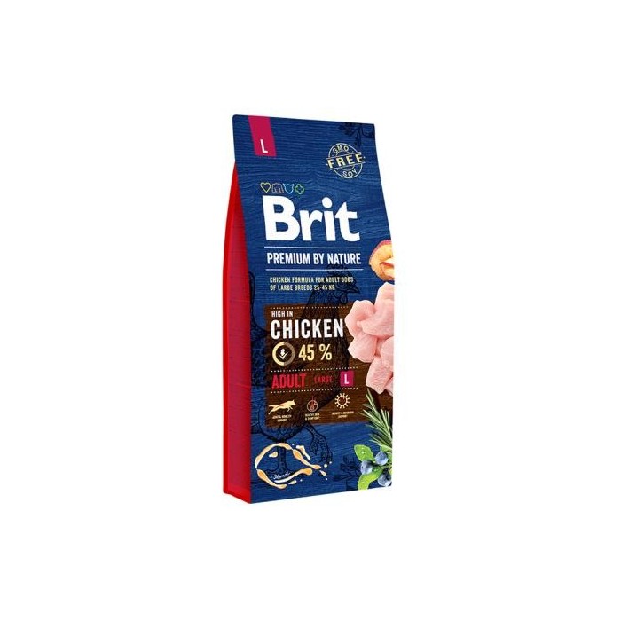 Brit BP Nature Adult Pollo Large 15KG - Crocchette Naturali per Cani Adulti Taglia Grande