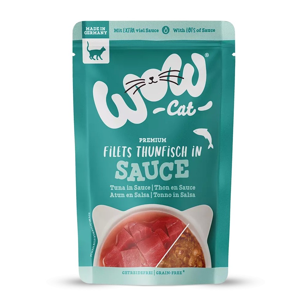 WOW Cat Filetto di Tonno in Salsa | Cibo Umido Naturale Gatti