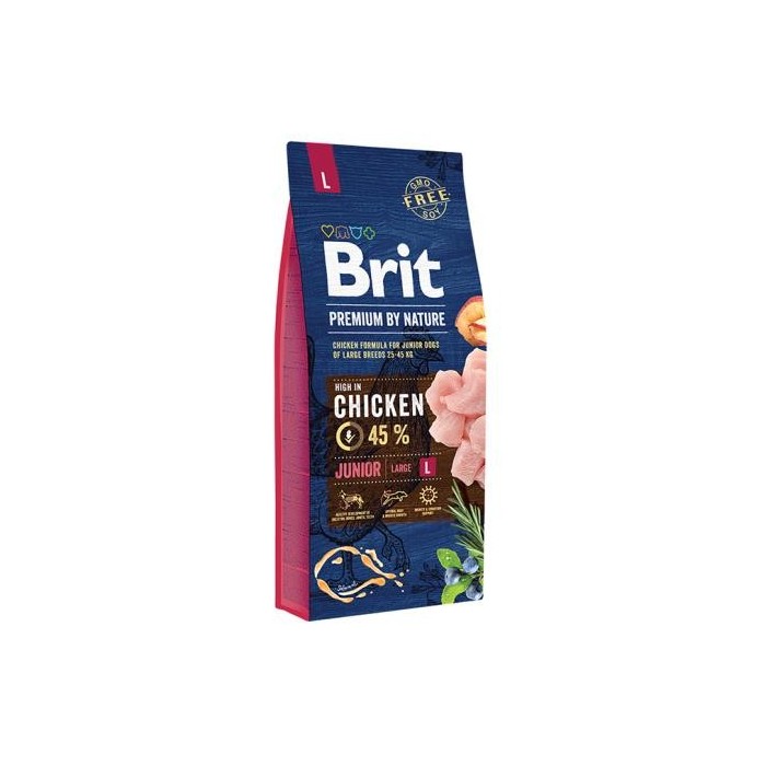 Brit BP Nature Junior Pollo Large 15KG - Crocchette Naturali per Cuccioli Taglia Grande