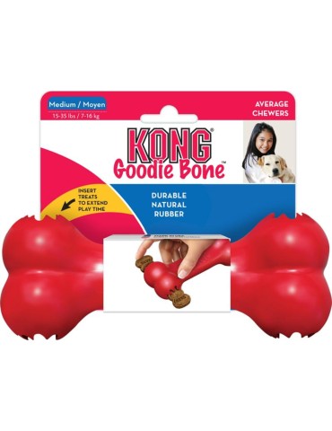 KONG Goodie Bone Rosso | Osso in Gomma Riempibile per Cani