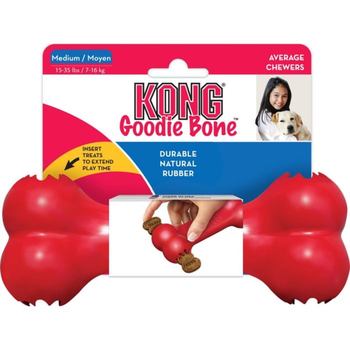 KONG Goodie Bone Rosso | Osso in Gomma Riempibile per Cani