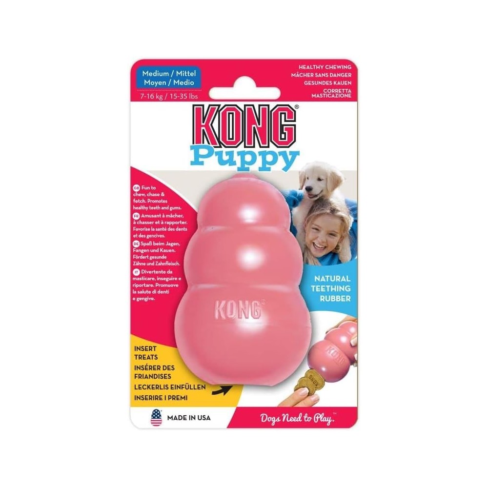 KONG Puppy Small | Gioco Dentizione per Cuccioli in Gomma Morbida