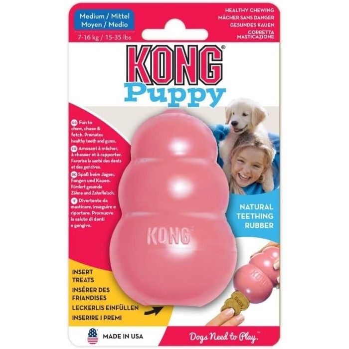 KONG Puppy Small | Gioco Dentizione per Cuccioli in Gomma Morbida