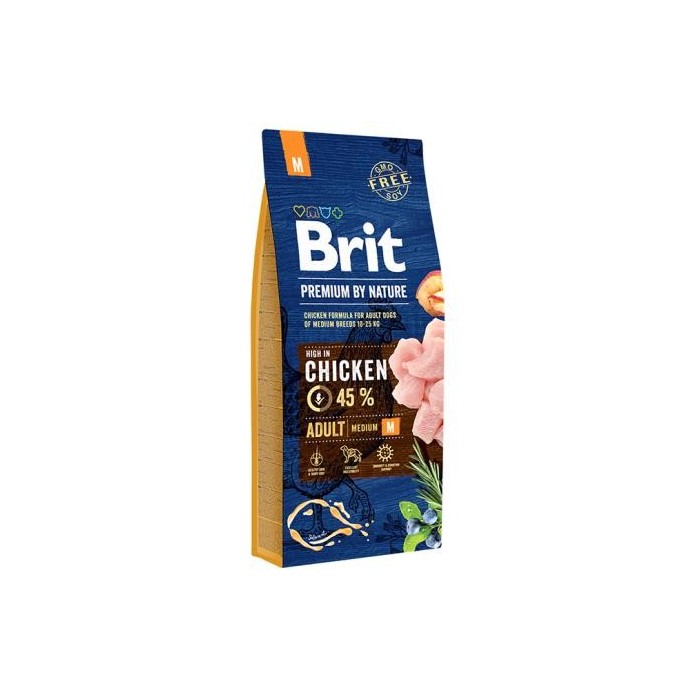 Brit BP Nature Adult Pollo Medium 15KG | Crocchette Naturali per Cani Taglia Media