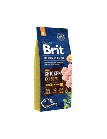 Brit BP Nature Junior Pollo Medium 15KG - Crocchette Naturali per Cuccioli Taglia Media