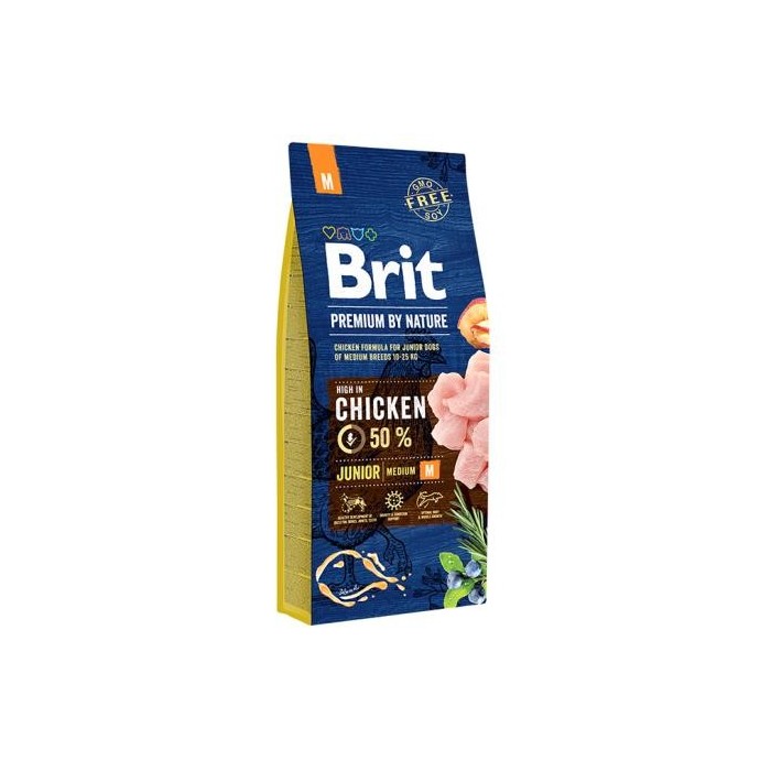 Brit BP Nature Junior Pollo Medium 15KG - Crocchette Naturali per Cuccioli Taglia Media