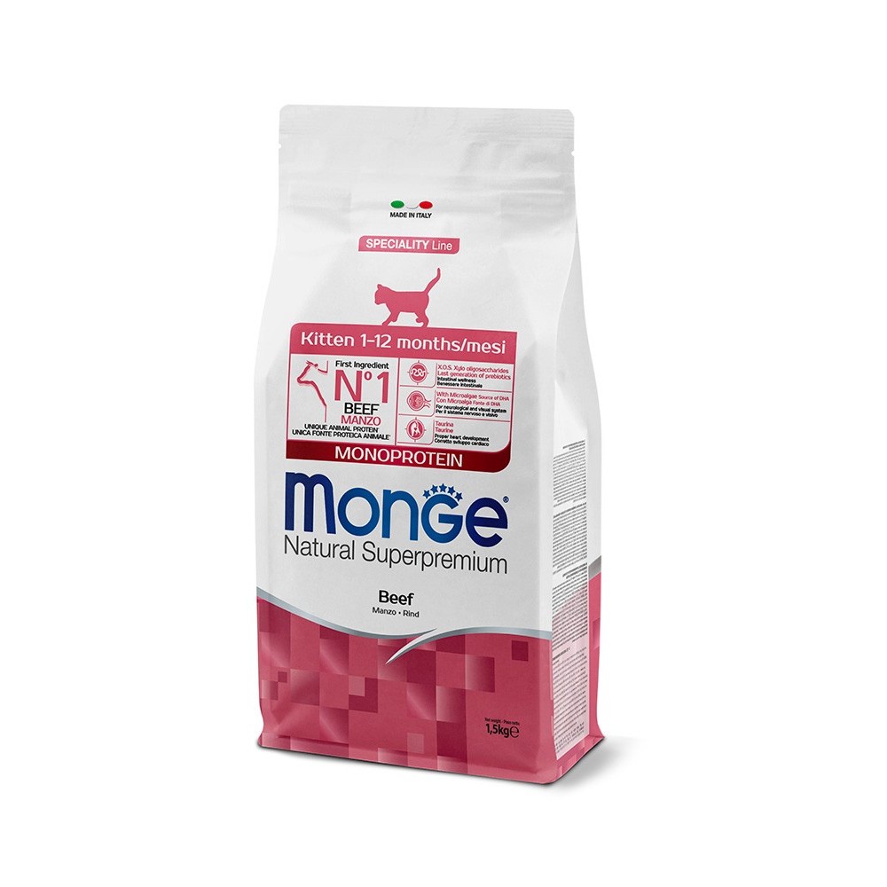 Monge Natural Superpremium Kitten Monoprotein – Manzo 1,5 Kg | Zoopluto