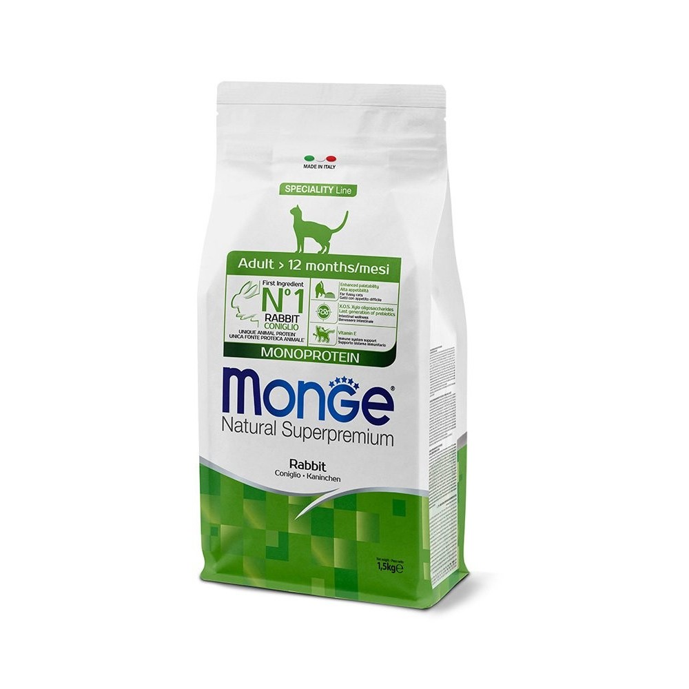 Monge Natural Superpremium Adult Monoprotein – Coniglio 1,5 Kg | Zoopluto
