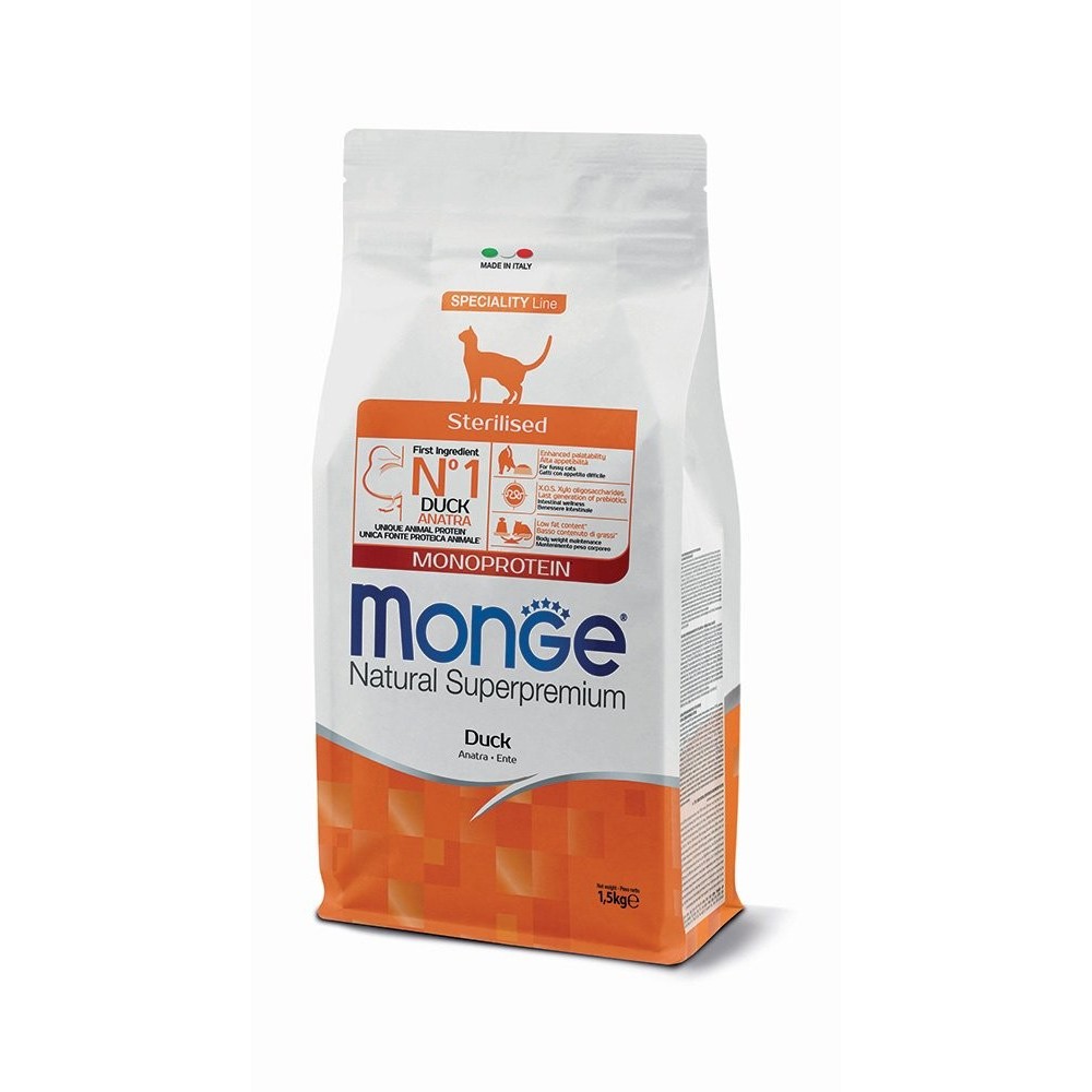 Monge Natural Superpremium Sterilised Monoprotein – Anatra 1,5 Kg | Zoopluto