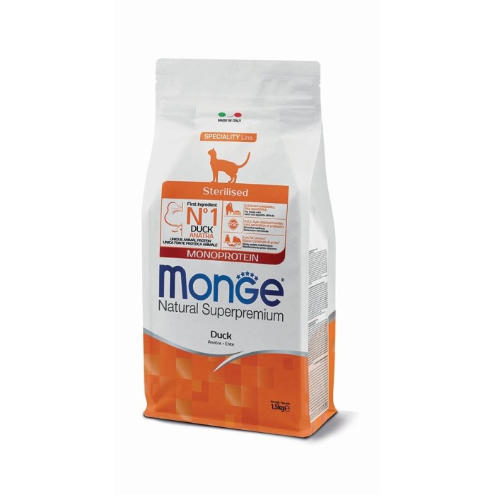 Monge Natural Superpremium Sterilised Monoprotein – Anatra 1,5 Kg | Zoopluto