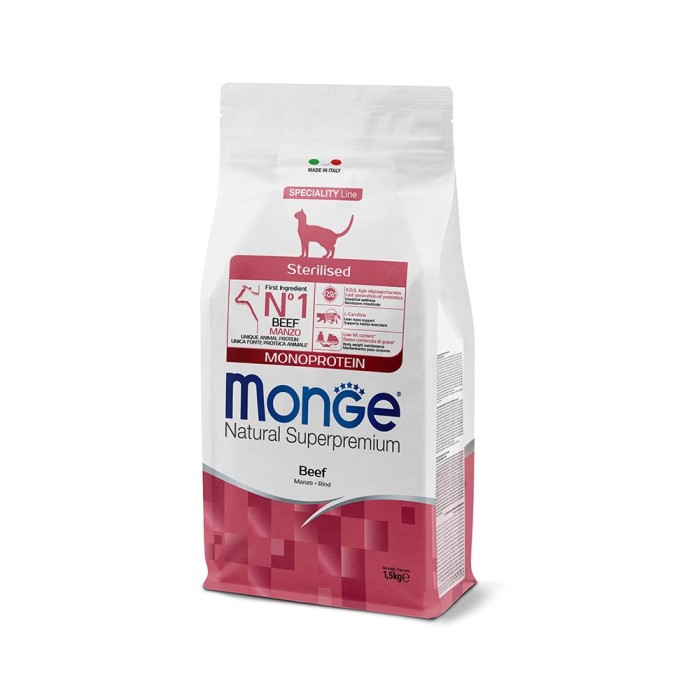 Monge Natural Superpremium Sterilised Monoprotein – Manzo 1,5 Kg | Zoopluto